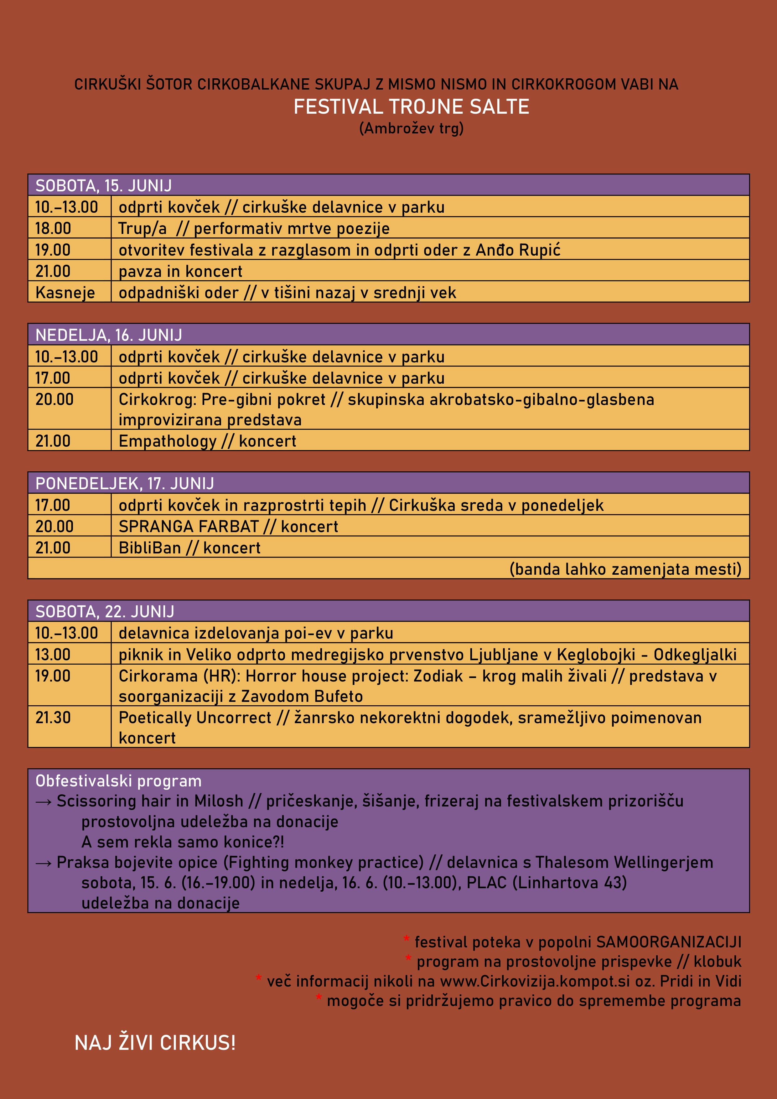 program Festivala Trojne salte